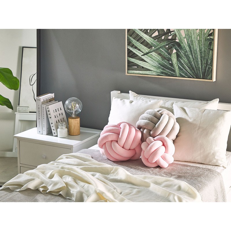 Poduszka dekoracyjna MALNI Welur 20 x 20 cm Różowy Jednolity