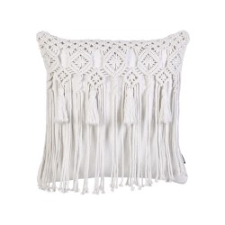 Zestaw 2 poduszek dekoracyjnych BAMIAN Bawełna 45 x 45 cm Złamana biel Wzór geometryczny