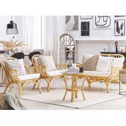 Zestaw ogrodowy ze stolikiem dla 4 osób SIBARI Rattan Naturalny