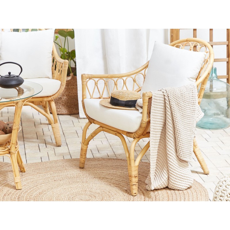 Zestaw ogrodowy ze stolikiem dla 4 osób SIBARI Rattan Naturalny