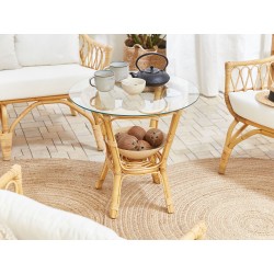 Zestaw ogrodowy ze stolikiem dla 4 osób SIBARI Rattan Naturalny