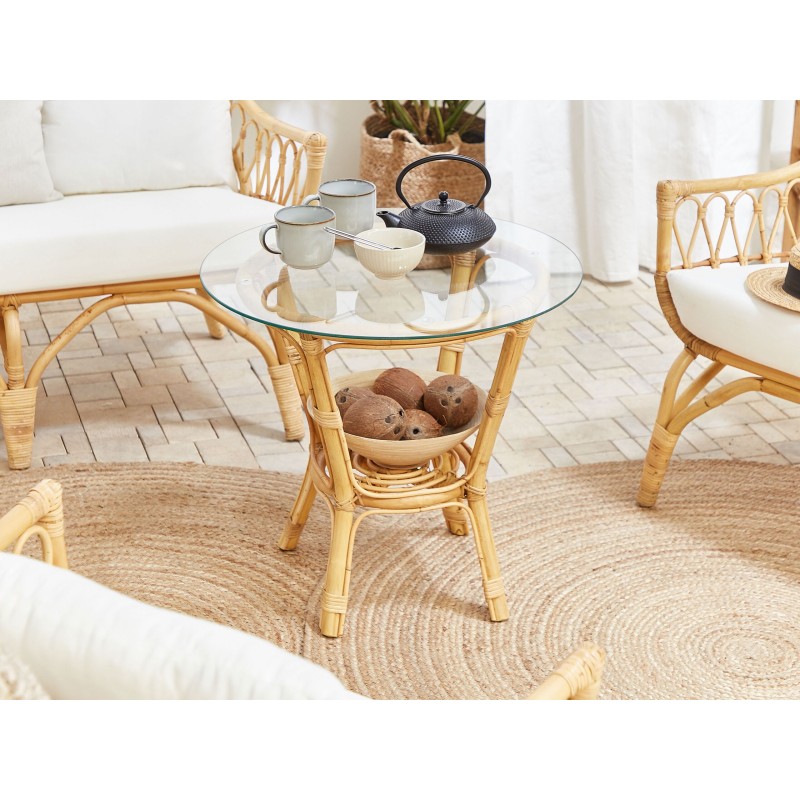 Zestaw ogrodowy ze stolikiem dla 4 osób SIBARI Rattan Naturalny