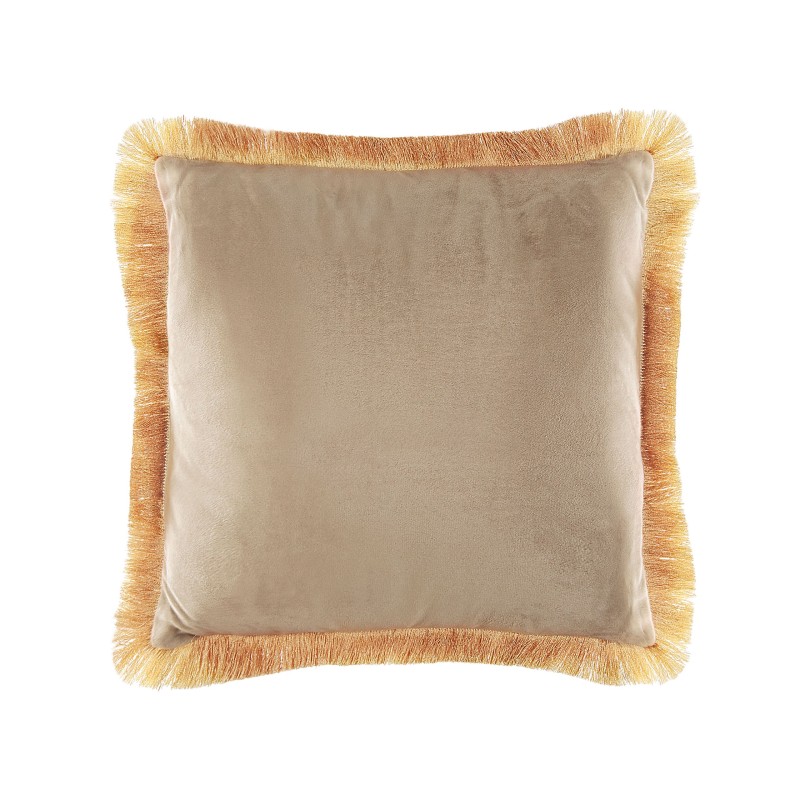 Zestaw 2 poduszek dekoracyjnych POTHOS Welur 45 x 45 cm Beżowy Jednolity