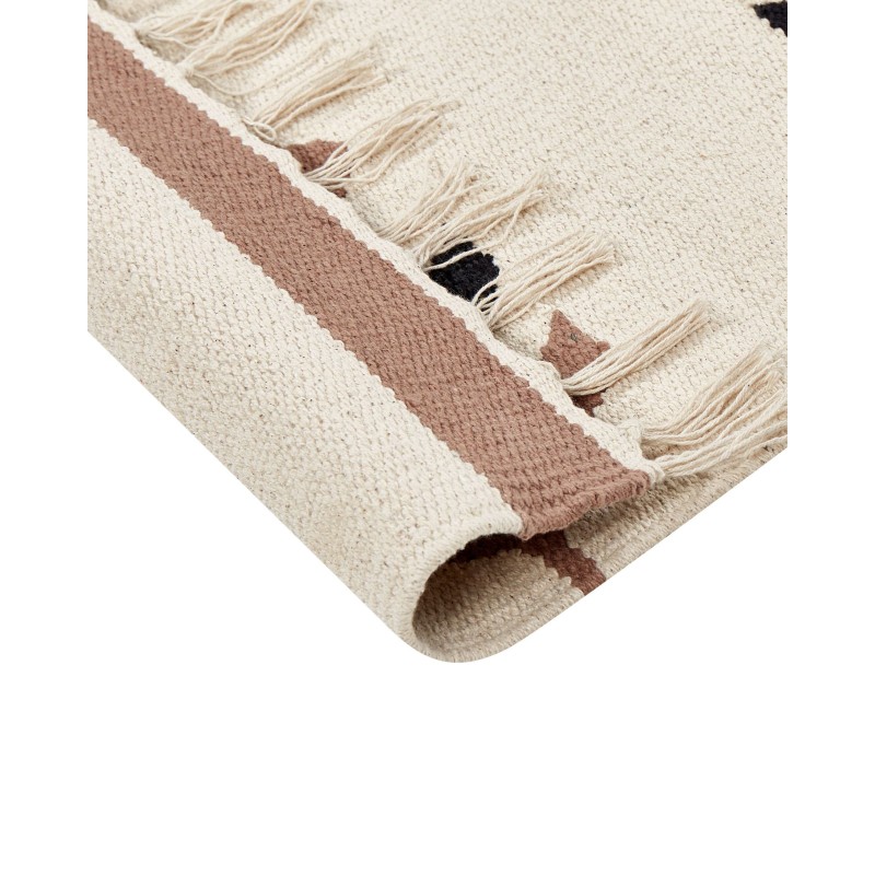 Dywan bawełniany kilim 160 x 230 cm beżowo-czarny NIAVAN