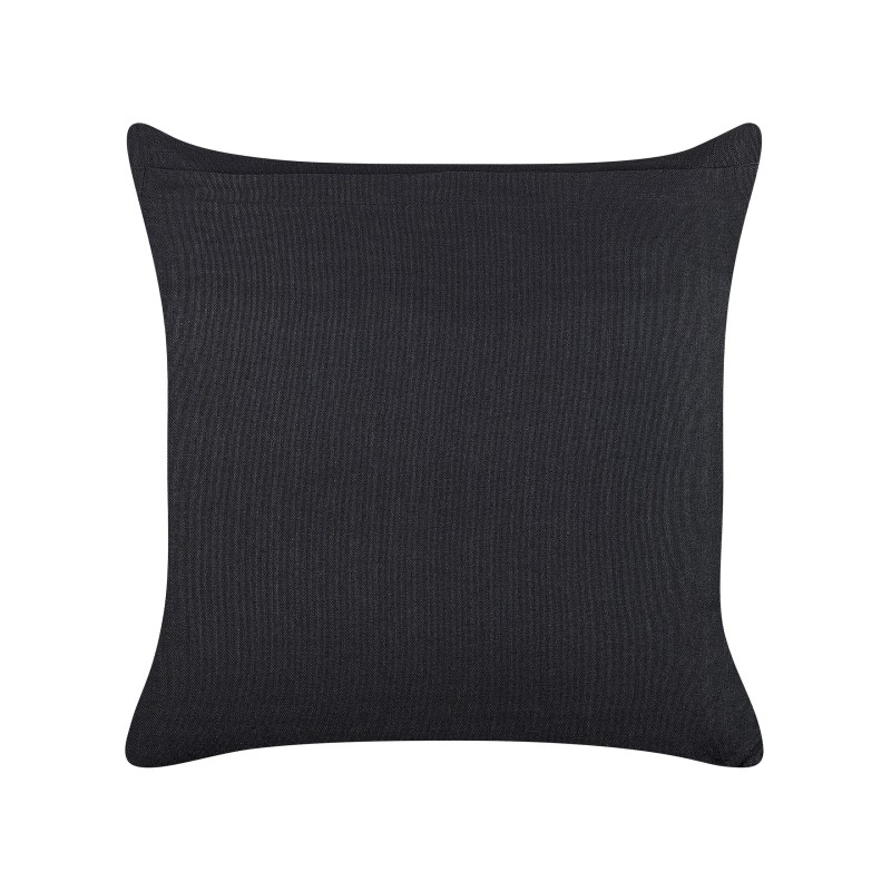 Zestaw 2 poduszek dekoracyjnych OSMUNDA Welur 45 x 45 cm Czarny Wzór kwiatowy