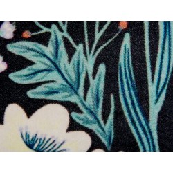 Zestaw 2 poduszek dekoracyjnych OSMUNDA Welur 45 x 45 cm Czarny Wzór kwiatowy