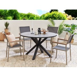 Stół ogrodowy MALETTO 120 cm 120 cm Szkło Szary
