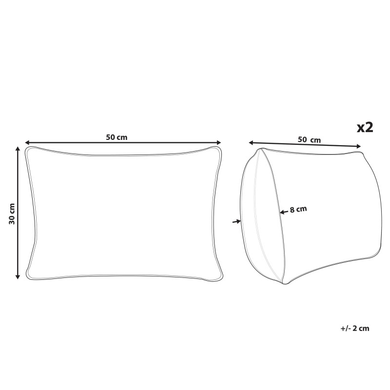 Zestaw 2 poduszek dekoracyjnych MOCHI 30 x 50 cm Czerwony Wzór świąteczny