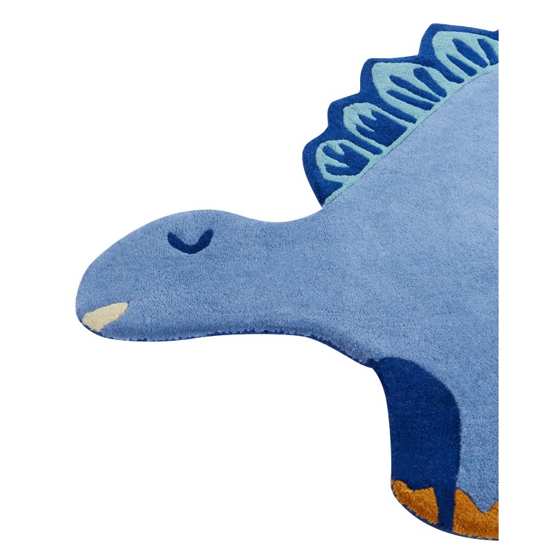 Dywan wełniany dziecięcy dinozaur 100 x 160 cm niebieski TREX