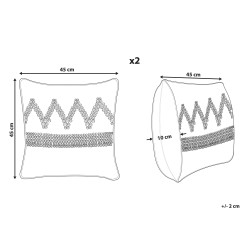 Zestaw 2 poduszek dekoracyjnych EYTELIA Boucle 45 x 45 cm Niebieski Wzór geometryczny
