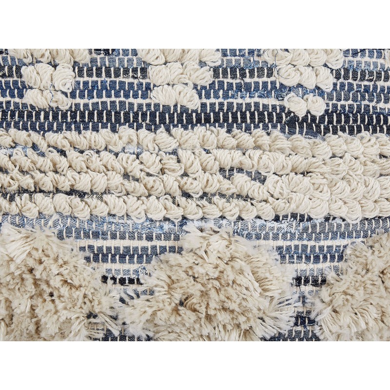 Zestaw 2 poduszek dekoracyjnych EYTELIA Boucle 45 x 45 cm Niebieski Wzór geometryczny