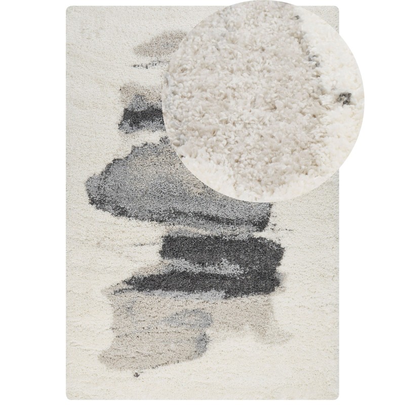 Dywan Shaggy 160 x 230 cm biało-szary MASIS