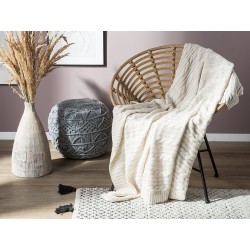 Koc ANAMUR Bawełna 110 x 180 cm Beżowy
