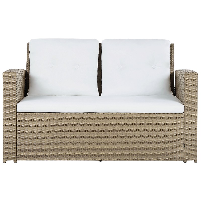 Zestaw ogrodowy ze stolikiem dla 4 osób LUCA Technorattan Jasnobrązowy