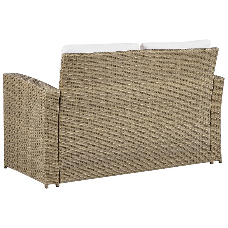 Zestaw ogrodowy ze stolikiem dla 4 osób LUCA Technorattan Jasnobrązowy