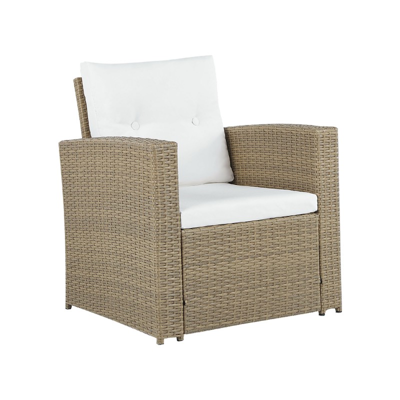 Zestaw ogrodowy ze stolikiem dla 4 osób LUCA Technorattan Jasnobrązowy