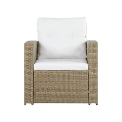 Zestaw ogrodowy ze stolikiem dla 4 osób LUCA Technorattan Jasnobrązowy