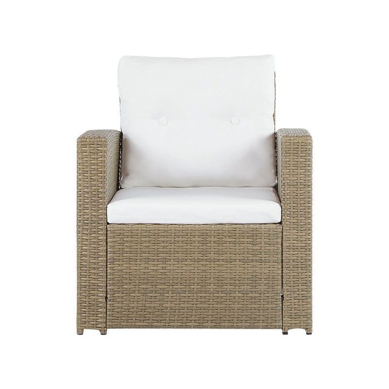 Zestaw ogrodowy ze stolikiem dla 4 osób LUCA Technorattan Jasnobrązowy