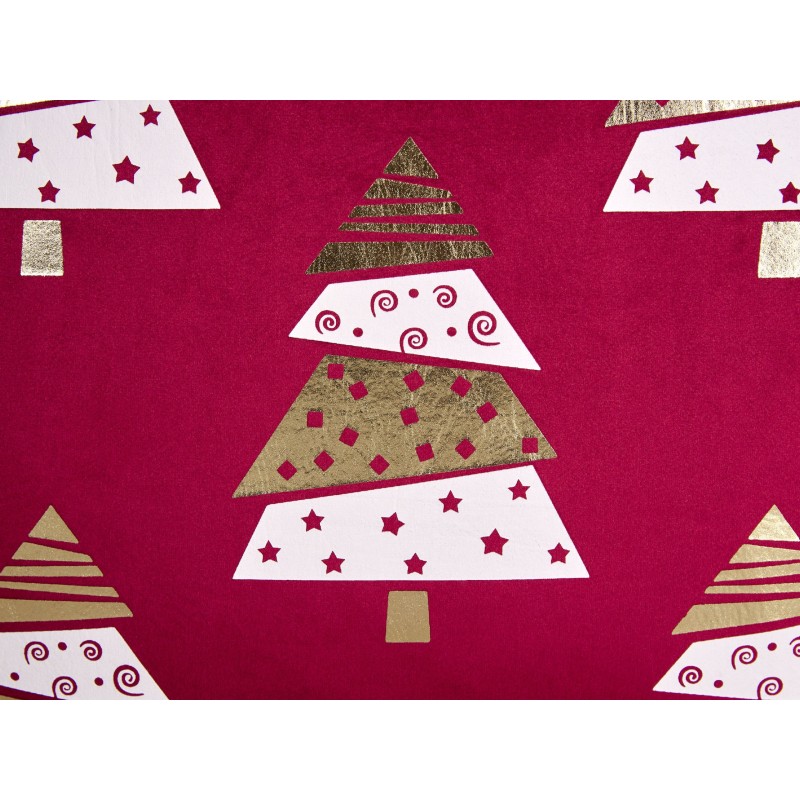 Zestaw 2 poduszek dekoracyjnych GOLDSPRUCE Welur 45 x 45 cm Czerwony Wzór świąteczny