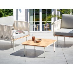 Stolik kawowy ogrodowy SENISE 74 cm 74 cm Metal Brązowy