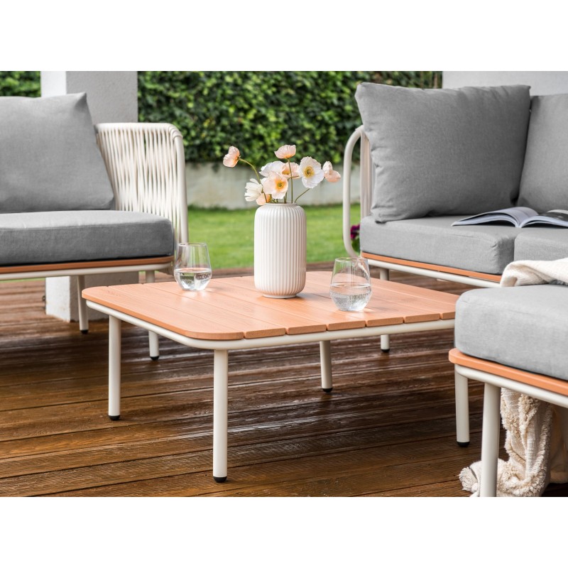 Stolik kawowy ogrodowy SENISE 74 cm 74 cm Metal Brązowy