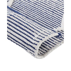 Dywan bawełniany 80 x 150 cm biały z niebieskim SYNOPA