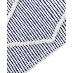 Dywan bawełniany 80 x 150 cm biały z niebieskim SYNOPA