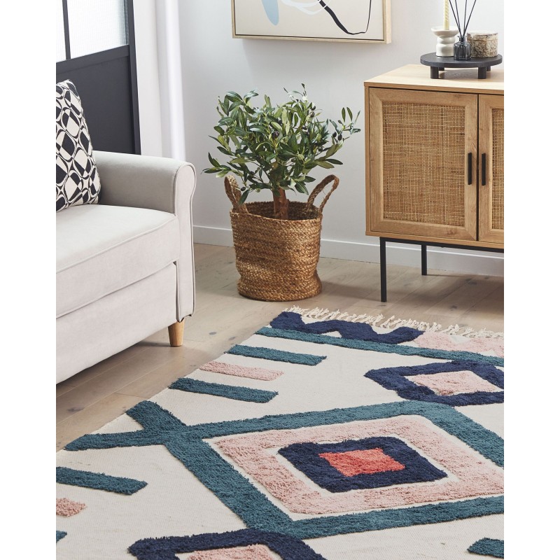 Dywan bawełniany 140 x 200 cm wielokolorowy KOZLU