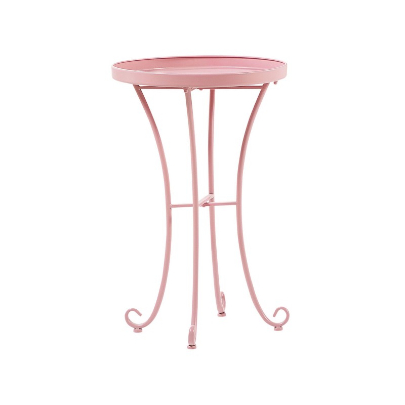 Stolik ogrodowy CAVINIA 40 cm 40 cm Metal Różowy