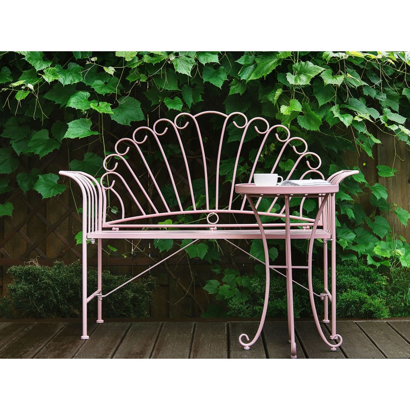 Stolik ogrodowy CAVINIA 40 cm 40 cm Metal Różowy