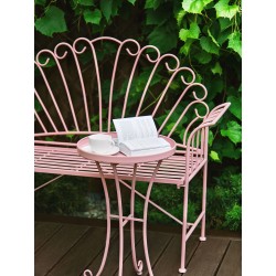 Stolik ogrodowy CAVINIA 40 cm 40 cm Metal Różowy