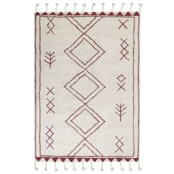 Dywan bawełniany 160 x 230 cm biało-czerwony KENITRA