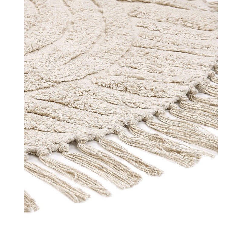 Dywan okrągły bawełniany ø 140 cm beżowy HALFETI