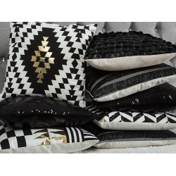 Zestaw 2 poduszek dekoracyjnych ASTER 45 x 45 cm Czarny Jednolity