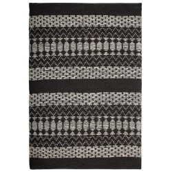 Dywan skórzany 140 x 200 cm czarny z beżowym SOKUN