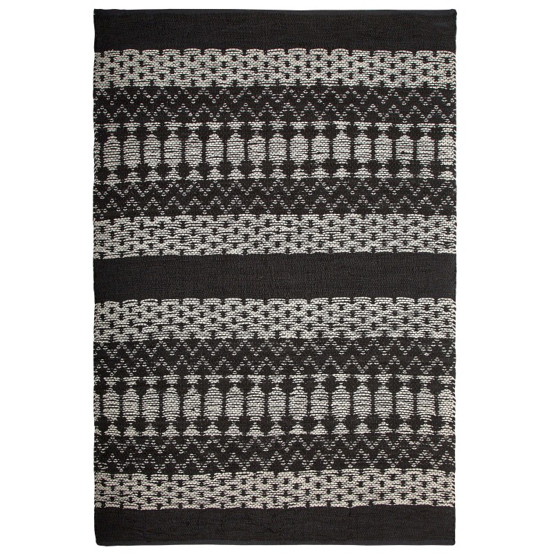 Dywan skórzany 140 x 200 cm czarny z beżowym SOKUN