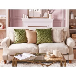 Zestaw 2 poduszek dekoracyjnych NARCISSUS Welur 43 x 43 cm Zielony Wzór geometryczny