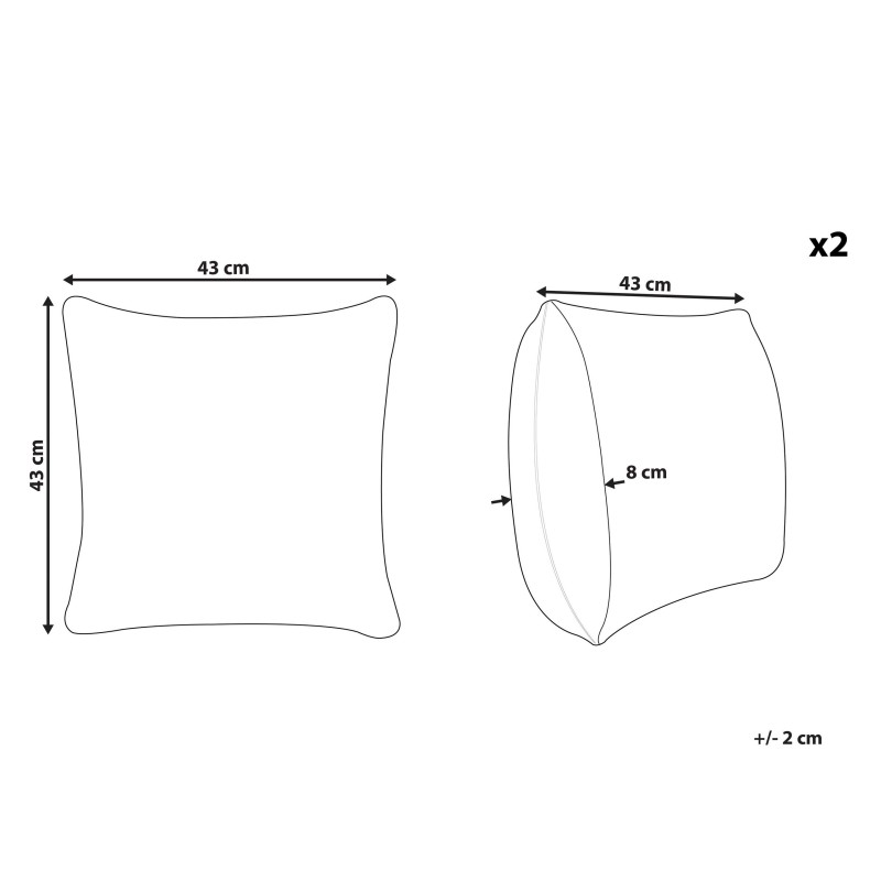 Zestaw 2 poduszek dekoracyjnych NARCISSUS Welur 43 x 43 cm Zielony Wzór geometryczny