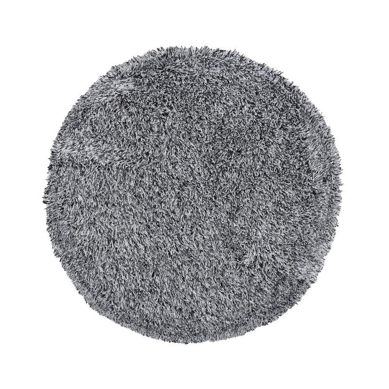 Dywan shaggy okrągły ⌀ 140 czarno-biały CIDE
