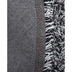 Dywan shaggy okrągły ⌀ 140 czarno-biały CIDE