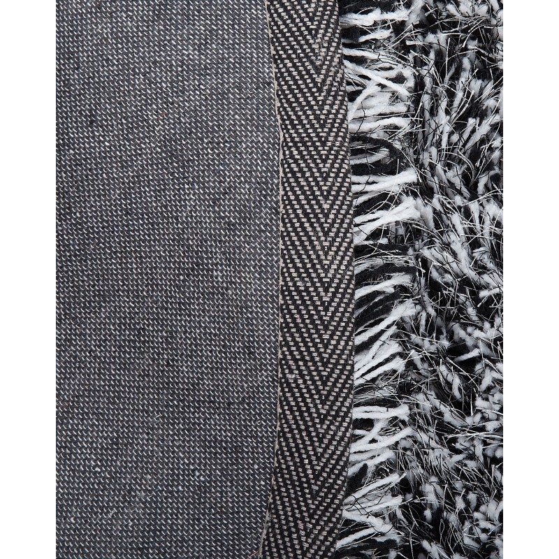 Dywan shaggy okrągły ⌀ 140 czarno-biały CIDE