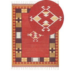 Dywan bawełniany kilim 160 x 230 cm wielokolorowy PARAKAR