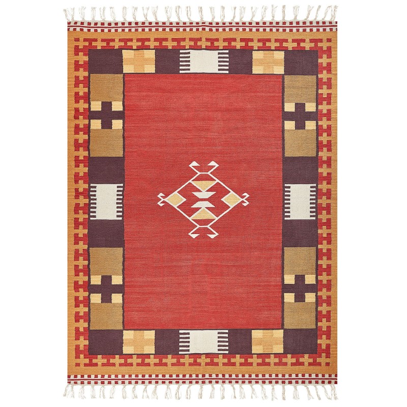 Dywan bawełniany kilim 160 x 230 cm wielokolorowy PARAKAR