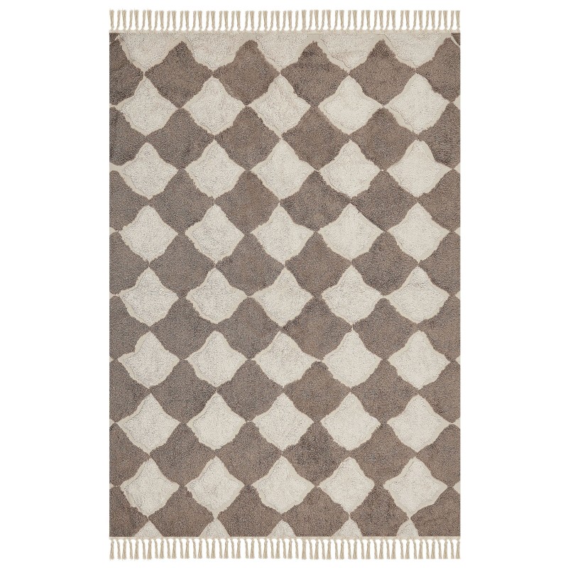 Dywan bawełniany 160 x 230 cm brązowy z beżowym SINOP