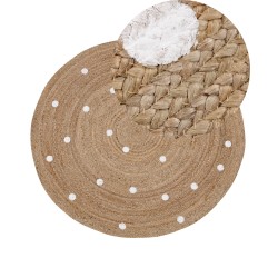 Dywan okrągły z juty ø 140 cm beżowy KHARRA