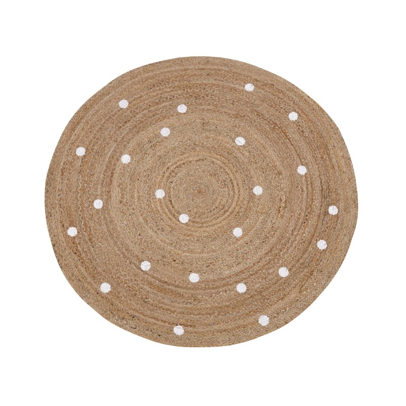 Dywan okrągły z juty ø 140 cm beżowy KHARRA