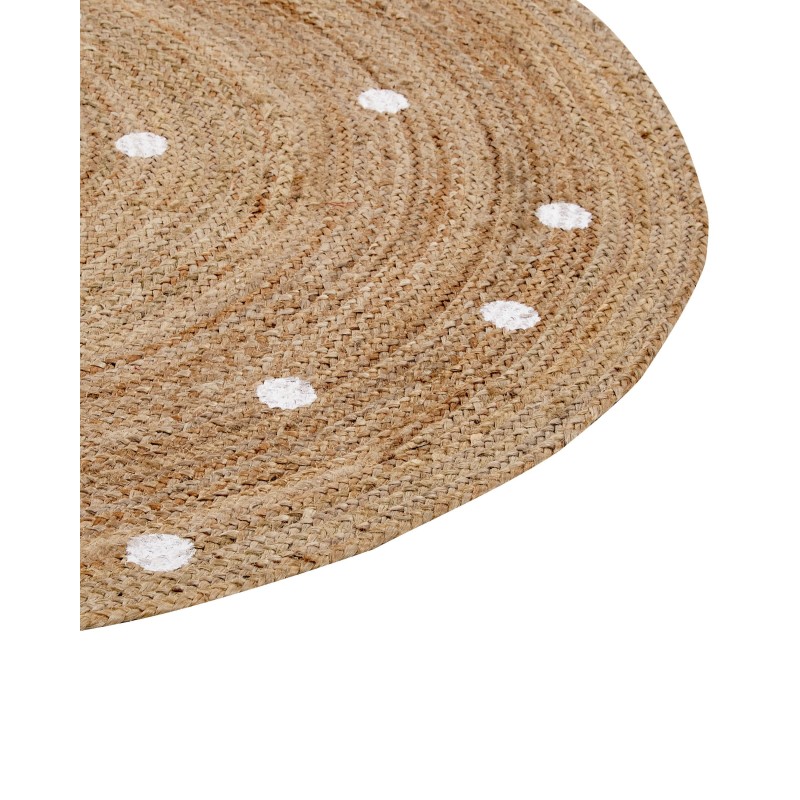 Dywan okrągły z juty ø 140 cm beżowy KHARRA