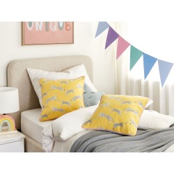 Zestaw 2 poduszek dekoracyjnych ARALES Bawełna 45 x 45 cm Żółty Wzór zwierzęcy