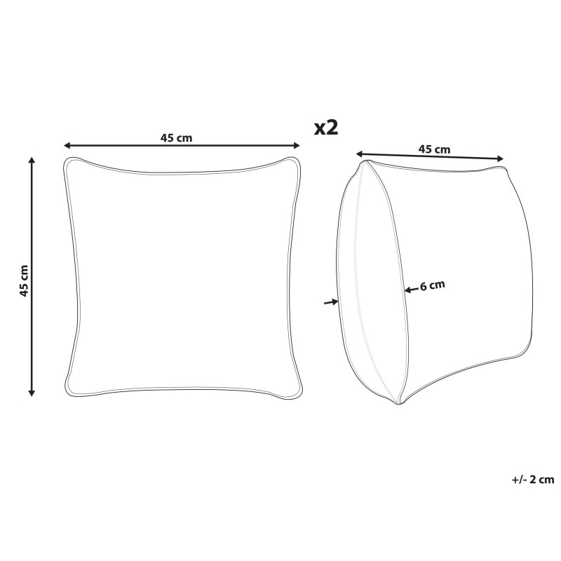 Zestaw 2 poduszek dekoracyjnych ARALES Bawełna 45 x 45 cm Żółty Wzór zwierzęcy