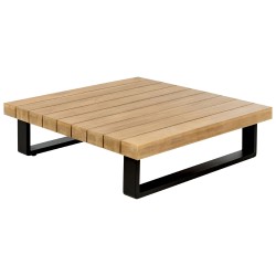 Narożnik ogrodowy ze stolikiem dla 5 osób MYKONOS Prawostronny Certyfikowane drewno akacjowe Złamana biel